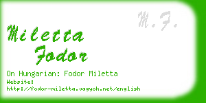 miletta fodor business card